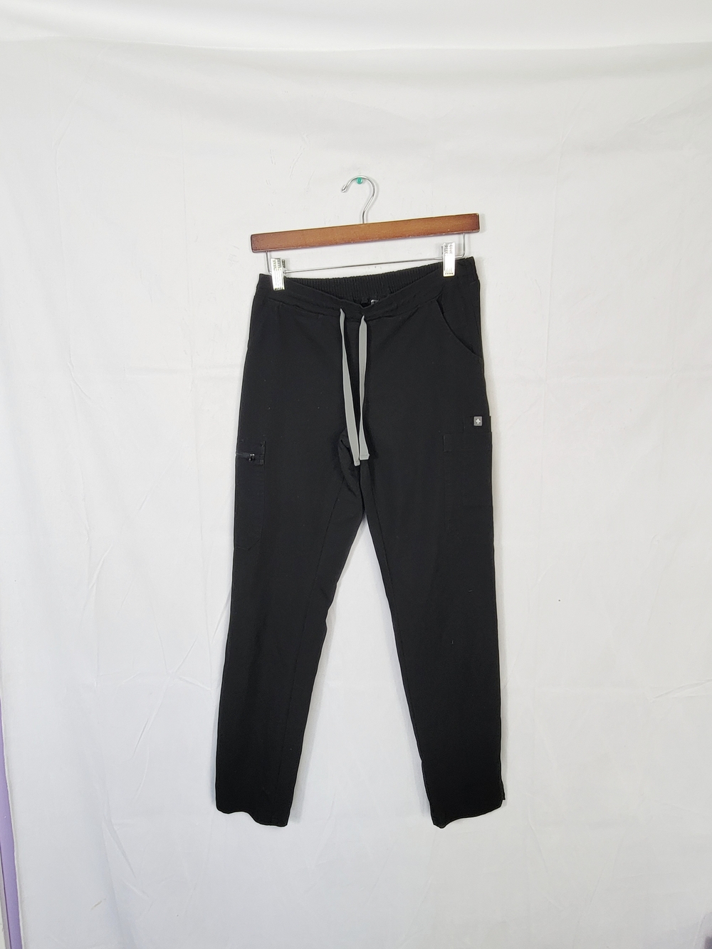 Figs XS  Women's Black Joggers with Gray Drawstring